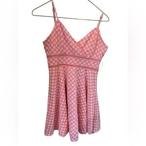 JUN & IVY Small  DRESS‎ * peach & white summer dress